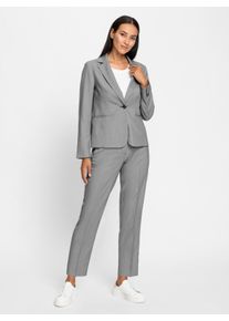 Heine Witt Damen Hosenanzug in Stretch-Qualität, ecru-schwarz-gemustert, Größe 34, 80% Polyester, 18% Viskose, 2% Elasthan