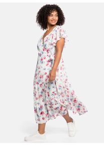 sheego by Joe Browns Witt Damen Chiffonkleid mit Blumendruck, weiß bedruckt, Größe 44, 100% Polyester