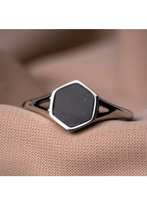 Holzkern Facade Ring Silber und Marmor