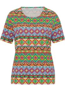 Damen Kurzarmshirt erdbeere-sonnengelb-bedruckt