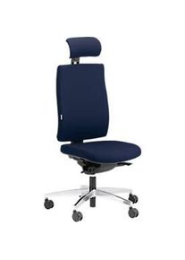 Steifensand Bürostuhl CETO CT2450, Synchronmechanik, ohne Armlehnen, Membransitz, mit Nackenstütze, dunkelblau