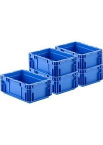 Schäfer Shop Euro Box SSI Schäfer Serie MF 3120, aus PP, Inhalt 5,2 L, Unterfassgriff, blau, 5 Stück