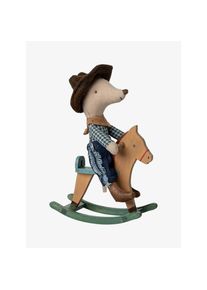 Maileg Stoffpuppe Cowboy Maus auf Schaukelpferd, Kleiner Bruder
