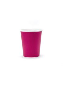 partydeco 6 tasses en rose foncé 200ml