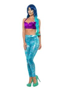 Smiffys Leggings blu da donna a sirena