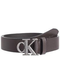 Calvin Klein Jeans, Hommes Ceinture, brun foncé / argent