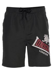 Lonsdale, Hommes Boardshorts, gris clair / rouge foncé / noir