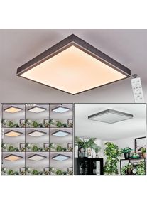 hofstein Salmi Deckenpanel LED Grau, Silber, 1-flammig, Fernbedienung