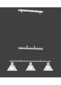 Trio Leuchten STAMINA Pendelleuchte Edelstahl, Nickel-Matt, 3-flammig