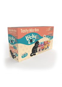 48x 125g Adult Mix I: Tasty-Mix Lucky Lou Nassfutter für Katzen