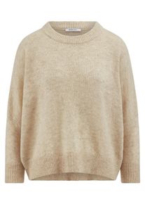 Peter Hahn - Rundhals-Pullover, beige, Gr. 48/50, Wolle