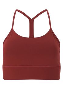 Endurance, Femmes Soutien-gorge de sport 'Raleigh', jaune / rouge carmin