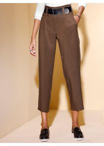 WITT Damen Paperbag-Hose inklusive G&uuml;rtel, braun, Gr&ouml;&szlig;e 48, 63% Lyocell, 37% Polyester