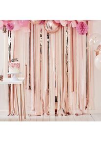 Rideau à franges rose