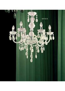 Globo CUIMBRA Luster Chrom, Wei&szlig;, 6-flammig