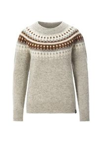 Rauma Ullvarefabrikk Damen-Rundhalspullover Grau-Karamell XL