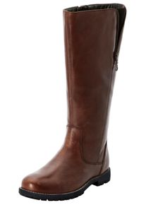 sheego Witt Damen Weitschaftstiefel, braun, Größe 42, 100% Leder