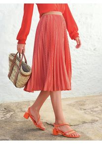 Peter Hahn - Plisseerock, rot, Gr. 38, Kunstfaser