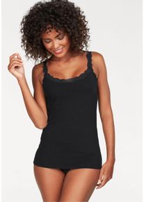 Lascana Witt Damen Unterhemd, rot, schwarz, Gr&ouml;&szlig;e 32/34, 95% Baumwolle, 5% Elasthan