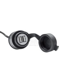 SW-Motech Bordsteckdose Doppel USB 2A mit Gummikappe