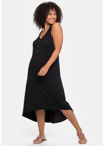 sheego Witt Damen Strandkleid im Vokuhila-Schnitt, schwarz, Größe 46, 95% Viskose, 5% Elasthan