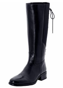 sheego Witt Damen Weitschaftstiefel aus Leder mit Schn&uuml;rung, schwarz, Gr&ouml;&szlig;e 42, 100% Leder