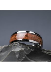 Holzkern Binary Ring Silber und Kork