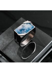 Holzkern Binomial Ring Silber und Sodalith