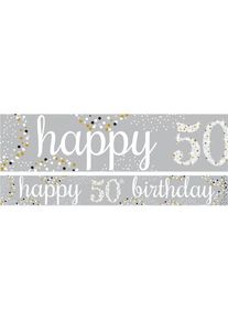 Striscione in carta 50 ° compleanno 1m