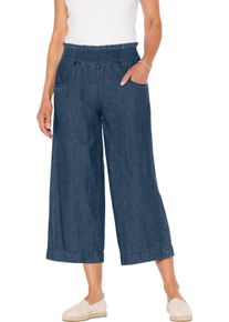 Damen 7/8-Jeans mit gesmoktem Dehnbund blue-stone-washed