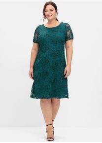 sheego Witt Damen Cocktailkleid mit Zierborten, petrol, Gr&ouml;&szlig;e 42, 100% Polyester