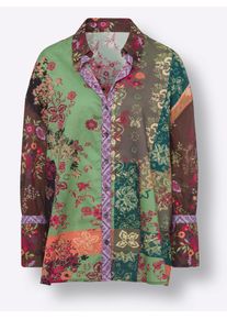 Heine Bluse Damen Gr&ouml;&szlig;e XL/XXL gr&uuml;n / dunkelgr&uuml;n / orange / dunkelrot