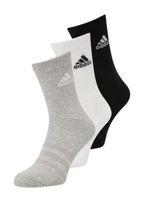 adidas Performance, Femmes Chaussettes de sport 'Cushioned Crew 3 Pairs', gris chiné / noir / blanc
