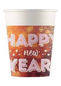 Procos 8 gobelets Happy New Year 200 ml compostables
