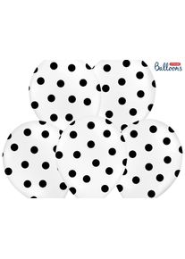 partydeco 6 gepunktete Latexballons weiß