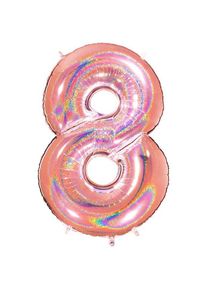 Ballon aluminium numéro holographique 8