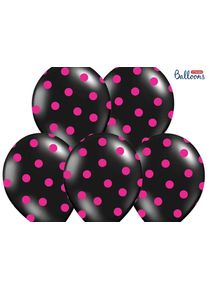partydeco 50 ballons noirs à pois 30cm