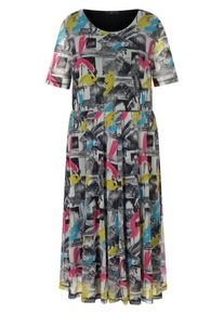 Emilia Lay - Mesh-Kleid mit Rundhals-Ausschnitt, schwarz, Gr. 44, Kunstfaser