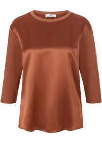Peter Hahn - Blusen-Shirt mit Seide, braun, Gr. 44, Viskose