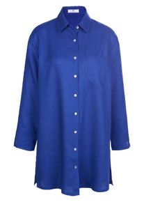 Peter Hahn - Long-Bluse aus 100% Leinen, blau, Gr. 52, Leinen