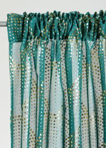 Gardine mit recyceltem Polyester mit Glanz Druck (1er Pack) in gr&uuml;n, 225x135 cm, bonprix