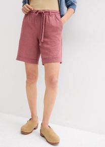 Bermuda in Leinen-Optik in lila, Gr&ouml;sse 52, bonprix