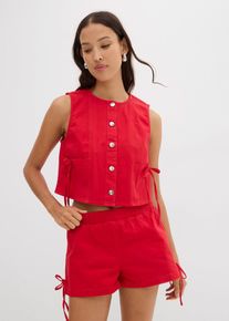 Twill-Weste aus elastischem Bio-Baumwoll-Mix in rot, Gr&ouml;sse 50, 97% Baumwolle, bonprix