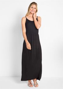 Maxikleid tailliert aus fließendem Viskose Mix in schwarz, Grösse 32/34 (XS), bonprix