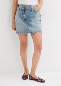 Jeansrock mit asymmetrischem Bund in blau, Gr&ouml;sse 50, 100% Baumwolle, bonprix