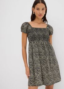 Minikleid aus flie&szlig;ender Viskose in schwarz, Gr&ouml;sse 38, bonprix