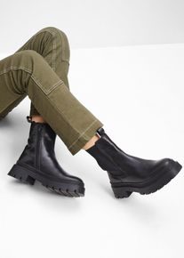 Chelsea-Boots aus Leder in schwarz, Grösse 40, bonprix