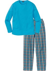 Pyjama aus reiner Baumwolle und mit langen Ärmeln in grau, Grösse 48/50 (M), 100% Baumwolle, bonprix