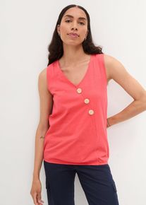 Baumwoll Top in Wickeloptik mit Gummibund in rot, Grösse 52/54 (XXL), 100% Baumwolle, bonprix
