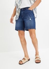 Stretch-Long-Jeans-Shorts Regular Fit in blau, Grösse 40, 99% Baumwolle, bonprix